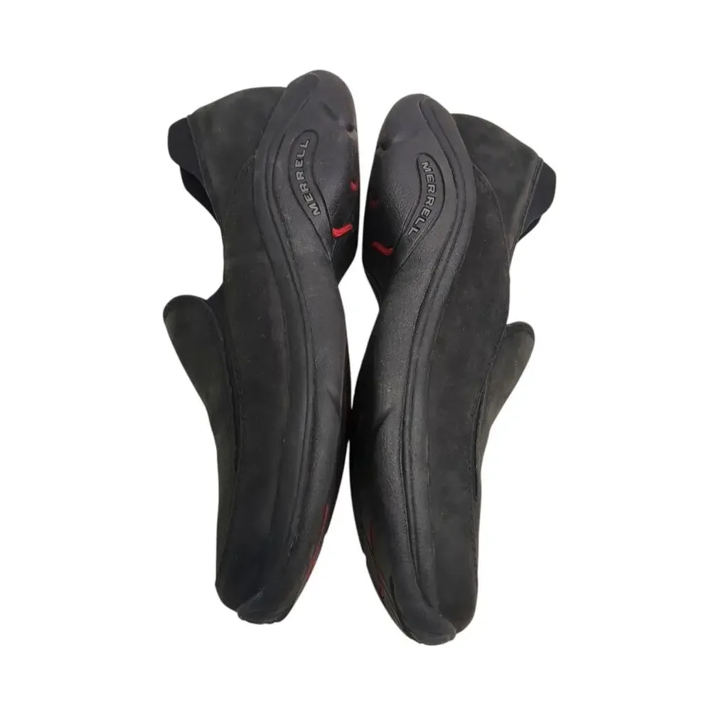 Merrell Moc Shoes Womens 7.5 Slip On Black Leather Suede Treviso Comfort Casual